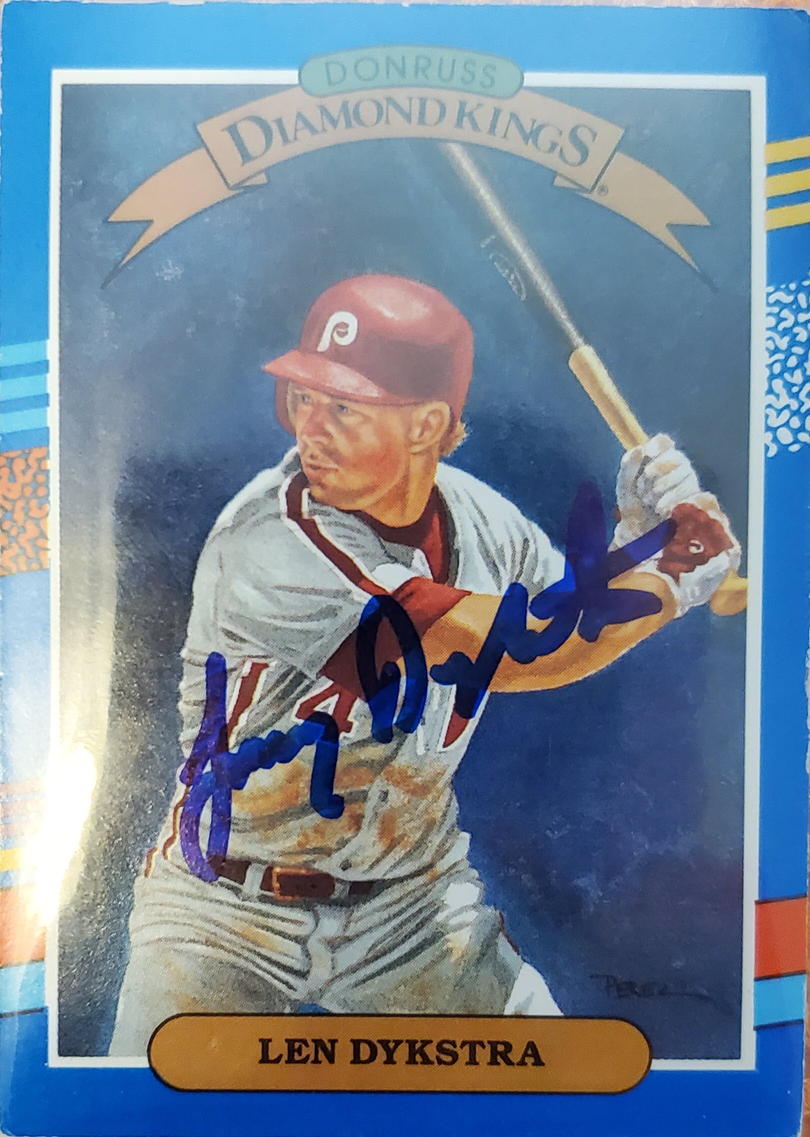 Lenny Dykstra Autographed 1991 Donruss Diamond King Card