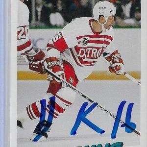 Vladimir Konstantinov 1991 Upper Deck Base Set 594 Autographed Card