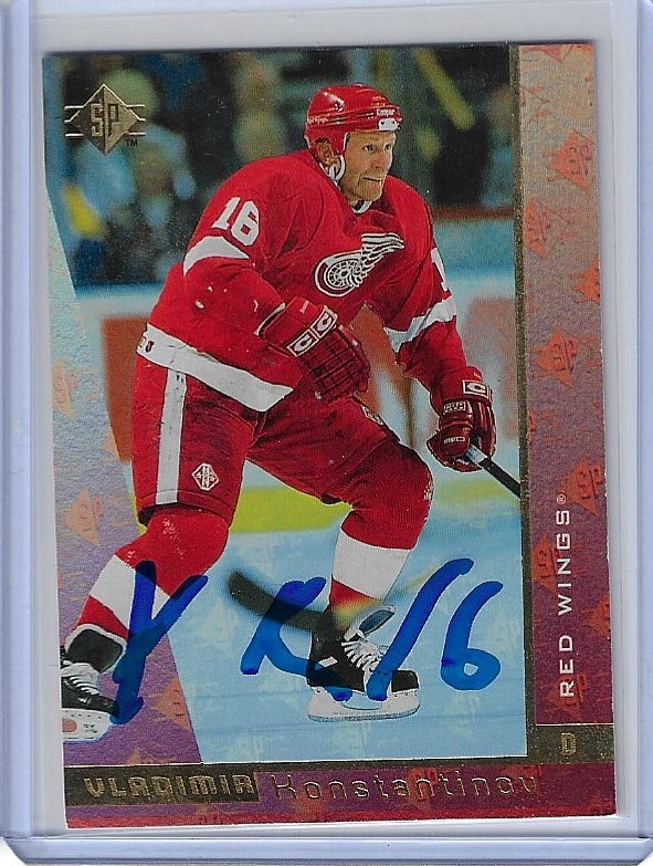 Vladimir Konstantinov 1996 SP Base Set 53 Autographed Card