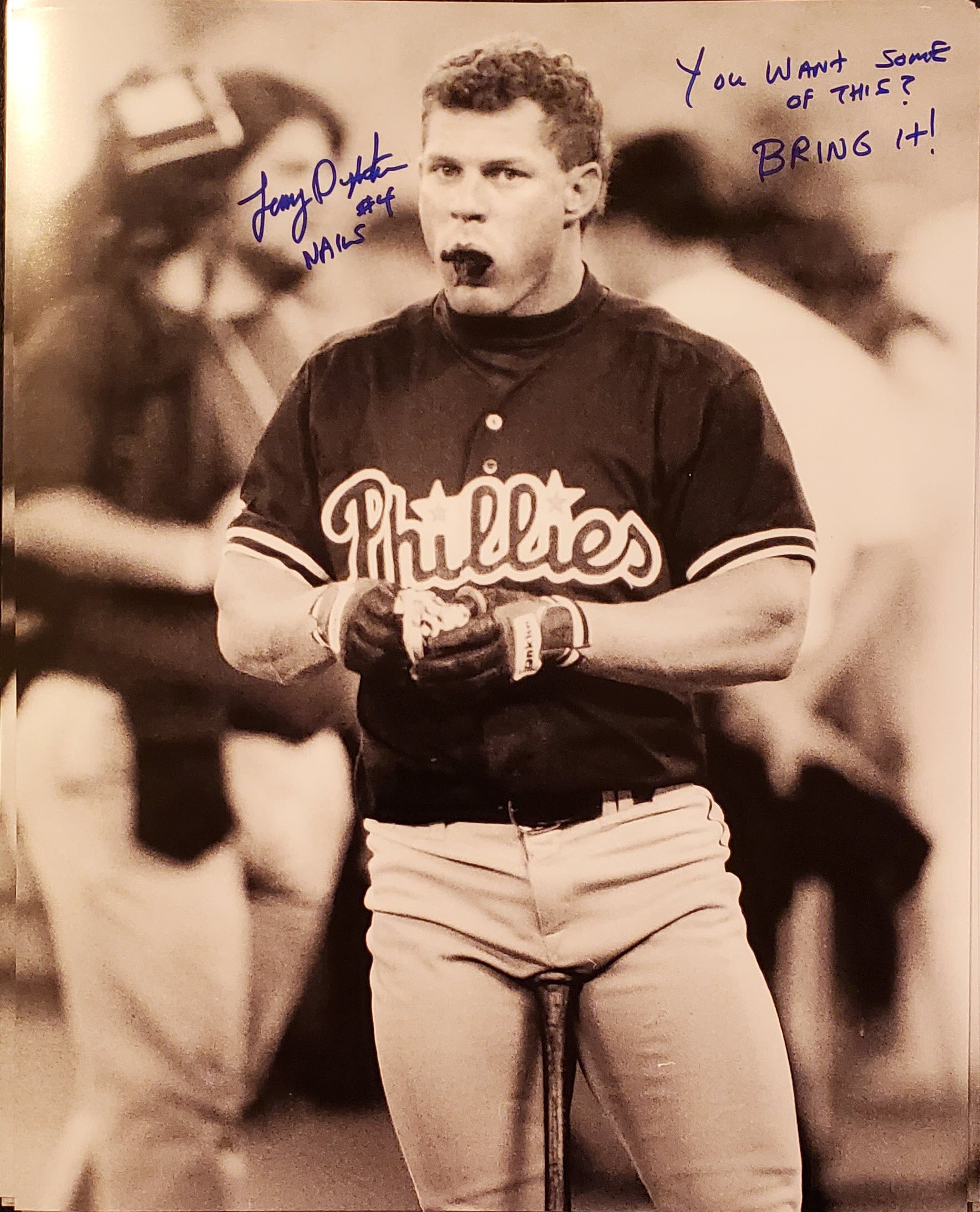 Lenny Dykstra Autographed 16x20 Photo Inscription Bring It