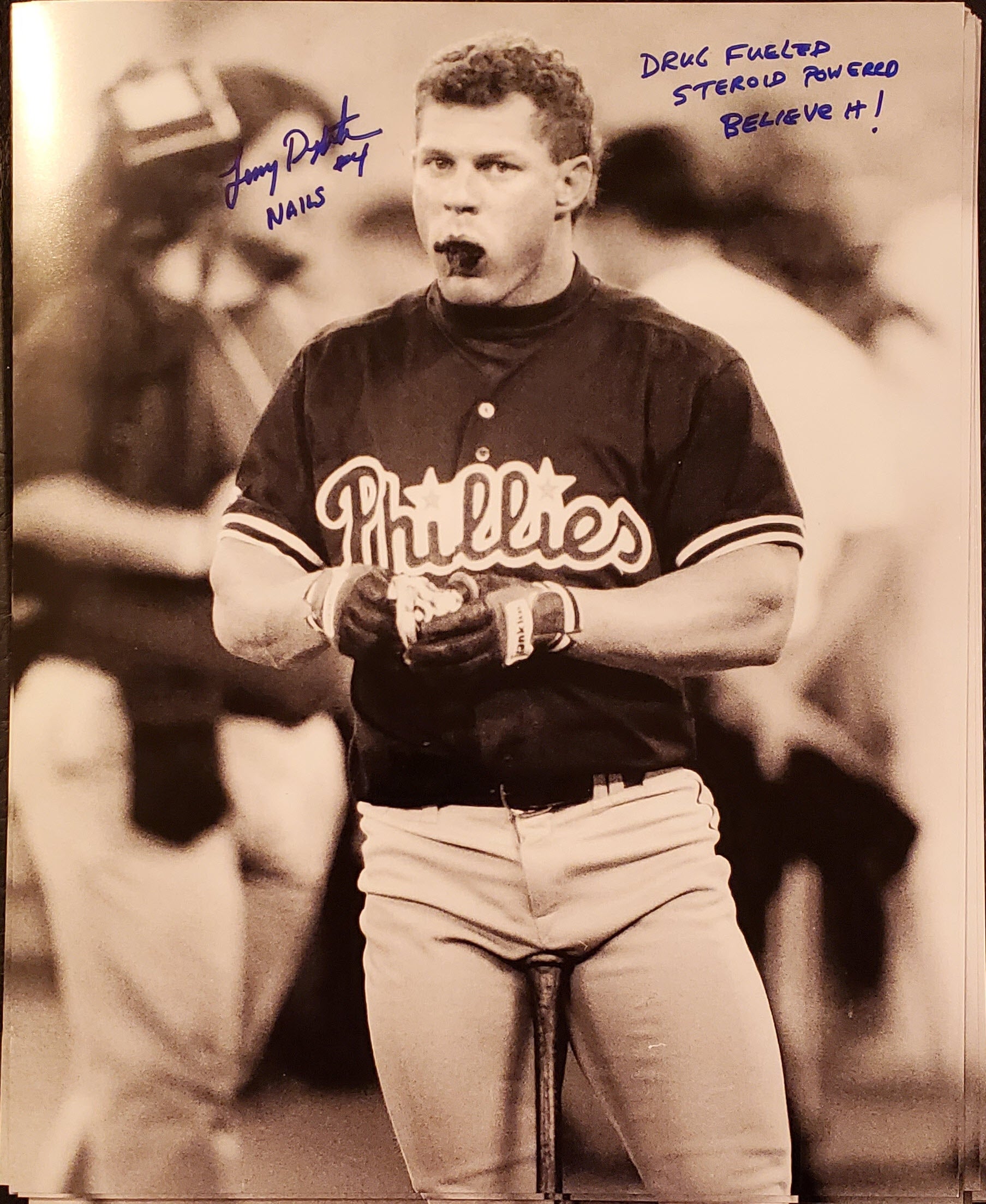 Lenny Dykstra Autographed 16x20 Photo Inscription Drug Steroid Believe It