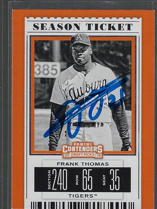 Frank Thomas Autographed 2019 Panini Contenders Draft Picks #4 Auburn