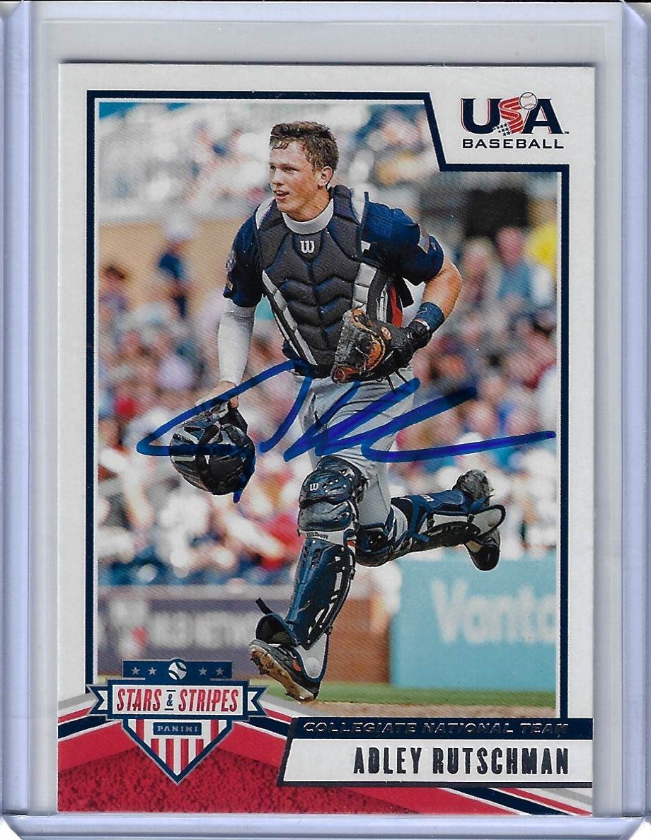 Adley Rutschman 2019 Panini USA Baseball Stars and Stripes #92 Autographed Card