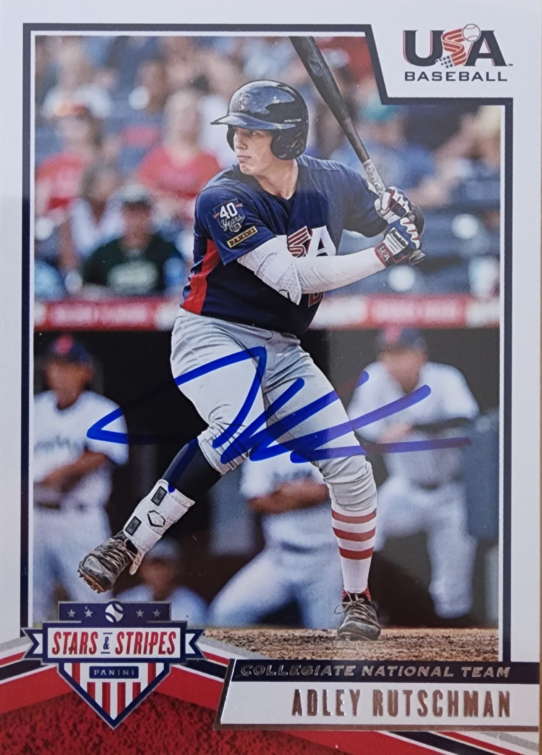 Adley Rutschman Autographed 2019 Panini USA Baseball Card #9 ROOKIE FIRST YEAR CARD