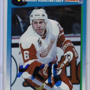 Vladimir Konstantinov 1991 Score Canadian 659 Autographed Card ROOKIE