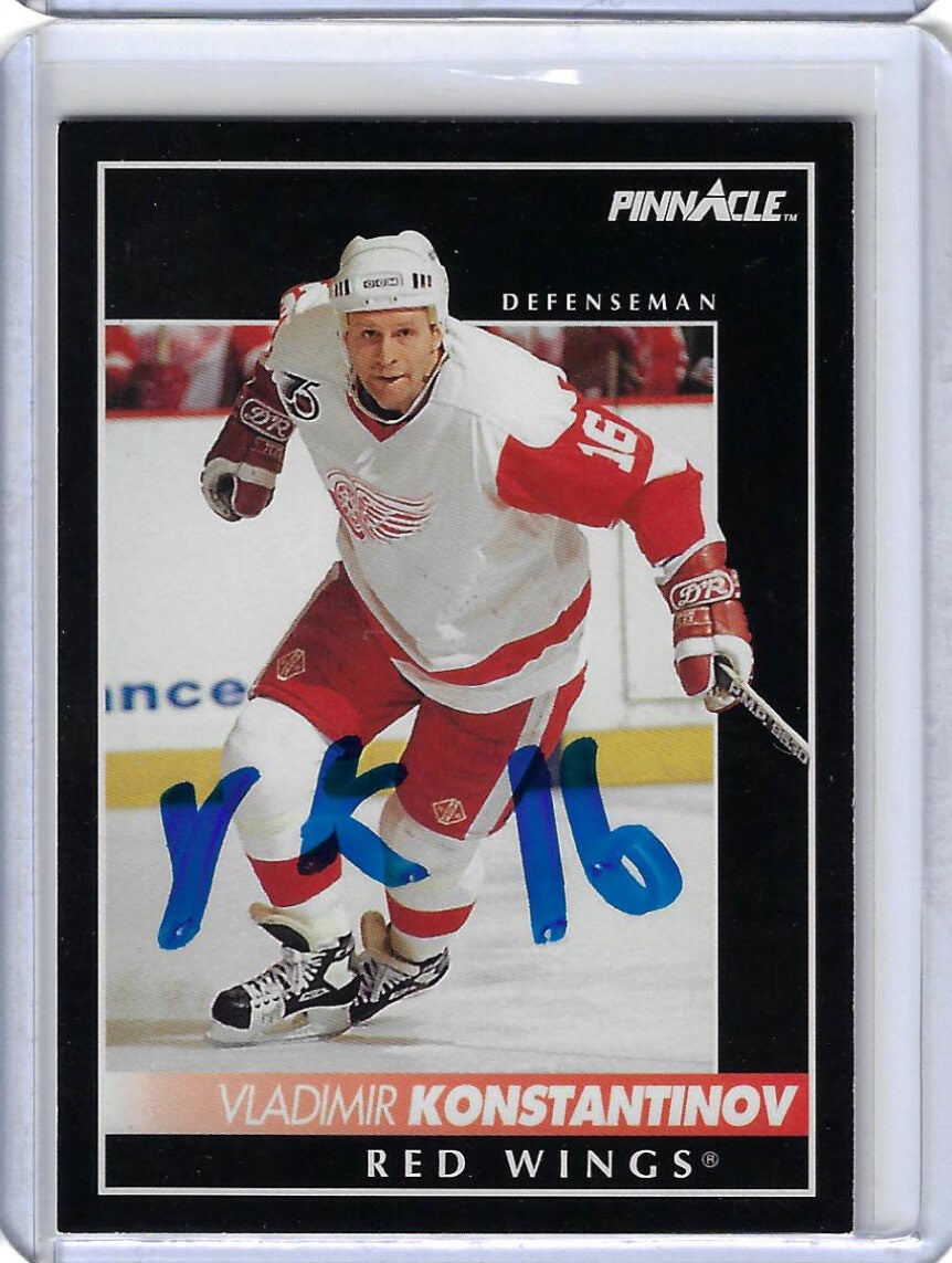 Vladimir Konstantinov 1992 Pinnacle 76 Autographed Card