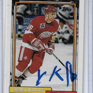 Vladimir Konstantinov 1992 Topps 165 Autographed Card