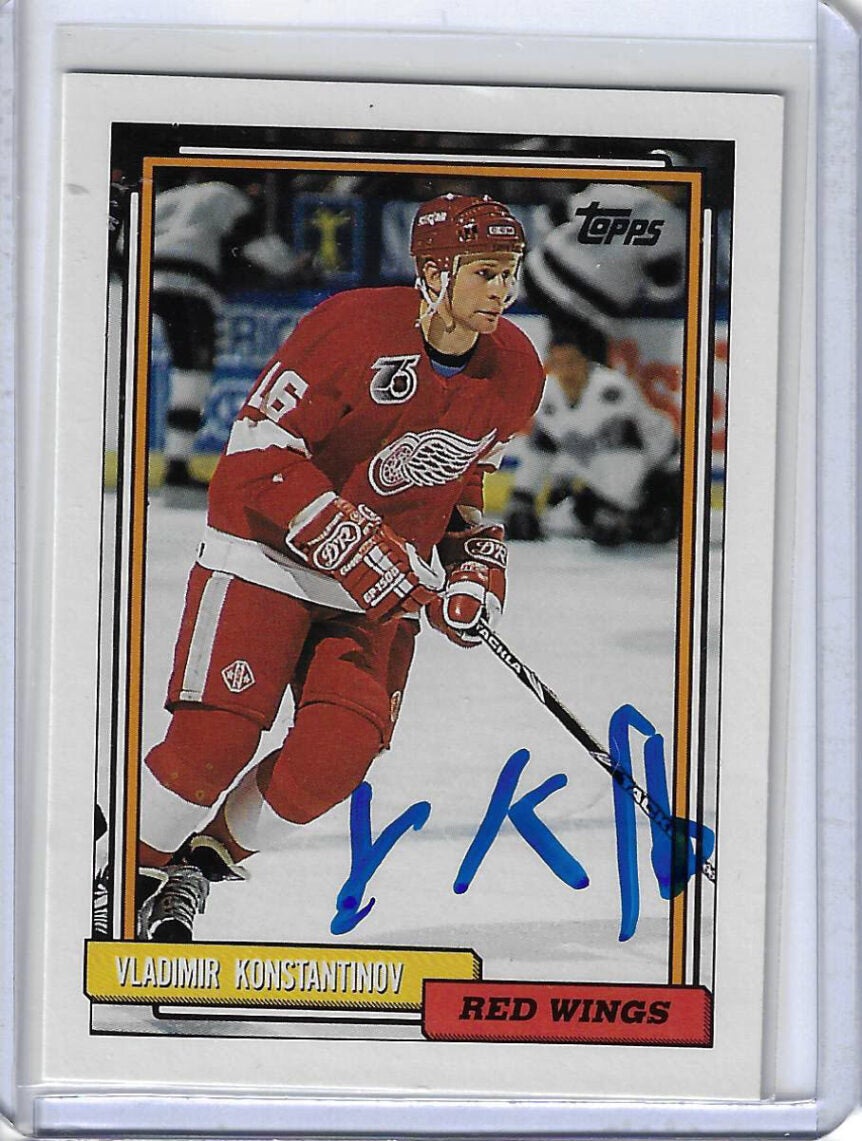 Vladimir Konstantinov 1992 Topps 165 Autographed Card