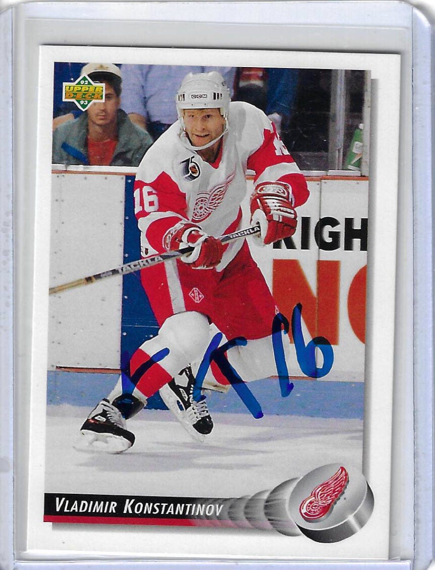 Vladimir Konstantinov 1992 Upper Deck 267 Autographed Card