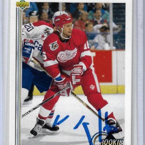 Vladimir Konstantinov 1992 Upper Deck 357 Autographed Card