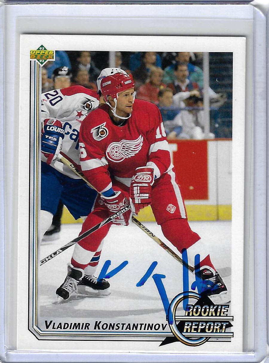 Vladimir Konstantinov 1992 Upper Deck 357 Autographed Card