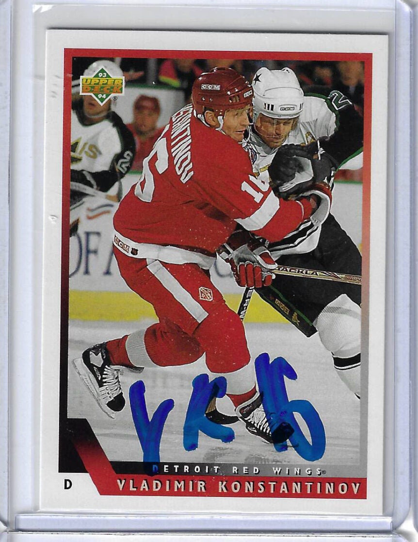 Vladimir Konstantinov 1993 Upper Deck 366 Autographed Card