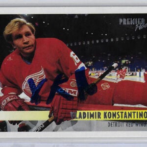 Vladimir Konstantinov 1994 Topps Premier 448 Autographed Card
