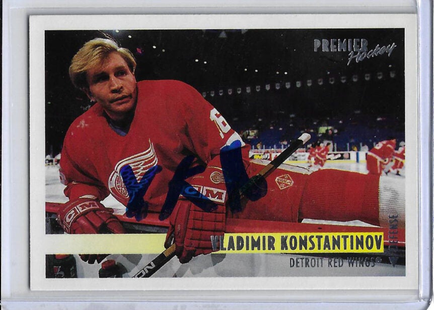 Vladimir Konstantinov 1994 Topps Premier 448 Autographed Card