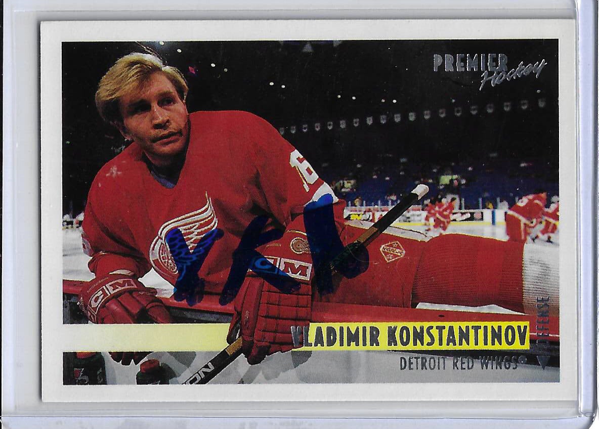 Vladimir Konstantinov 1994 Topps Premier 448 Autographed Card