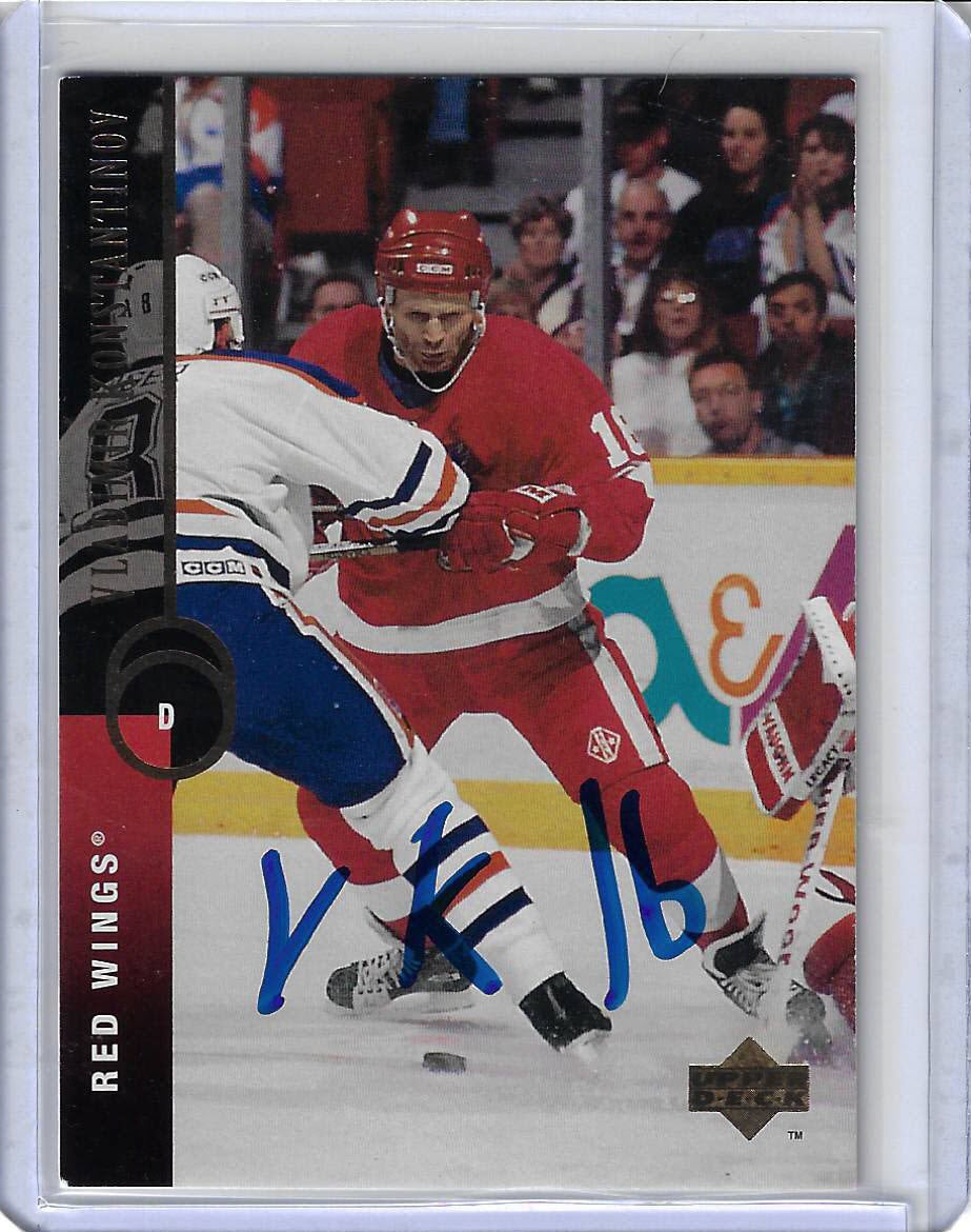 Vladimir Konstantinov 1994 Upper Deck 189 Autographed Card