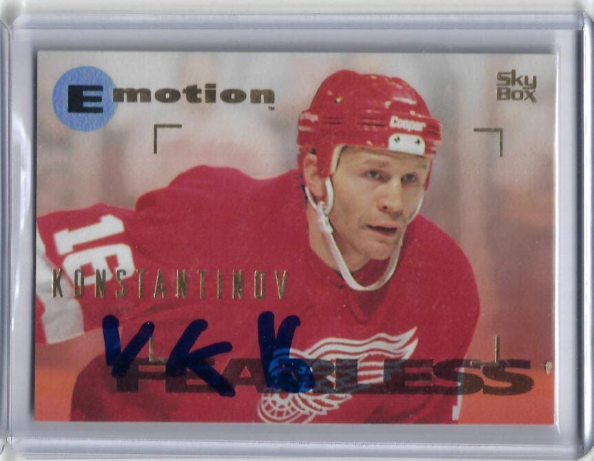 Vladimir Konstantinov 1995 SkyBox Emotion 54 Autographed Card