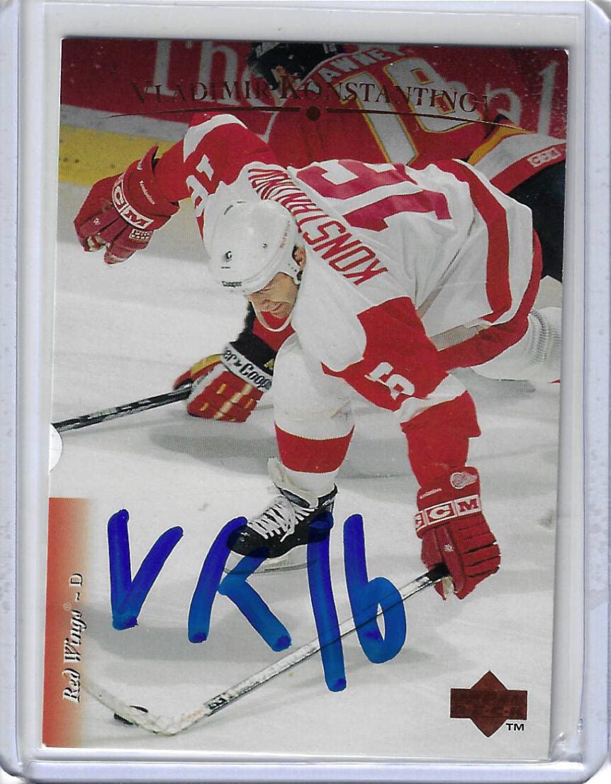 Vladimir Konstantinov 1995 Upper Deck 190 Autographed Card