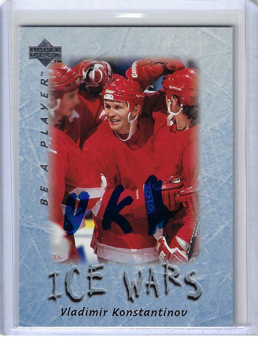 Vladimir Konstantinov 1995 Upper Deck Be A Player 216 Autographed Card
