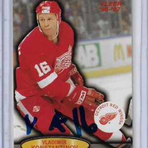 Vladimir Konstantinov 1996 Fleer 31 Autographed Card