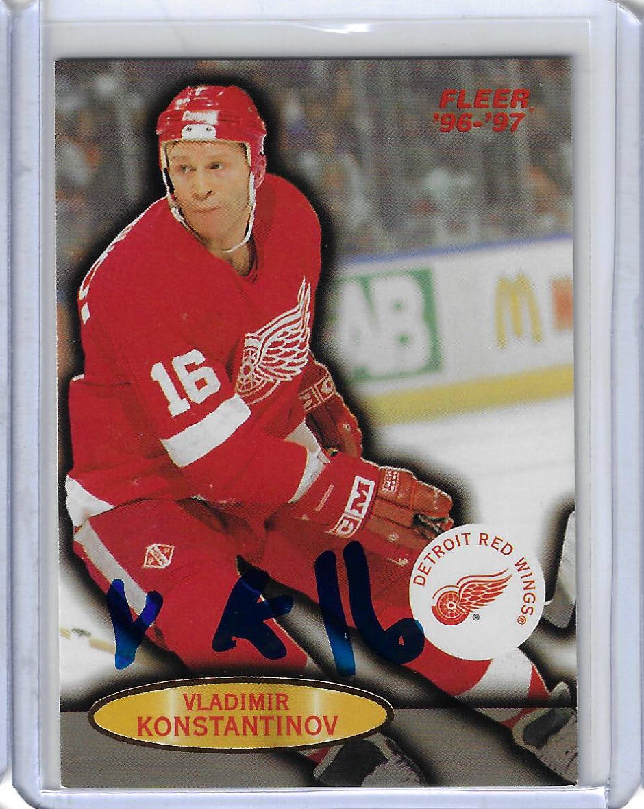 Vladimir Konstantinov 1996 Fleer 31 Autographed Card
