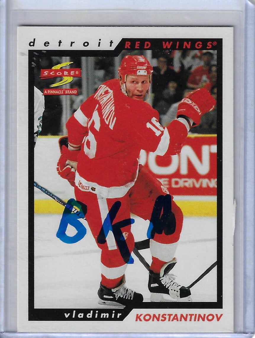 Vladimir Konstantinov 1996 Score 84 Autographed Card RUSSIAN V