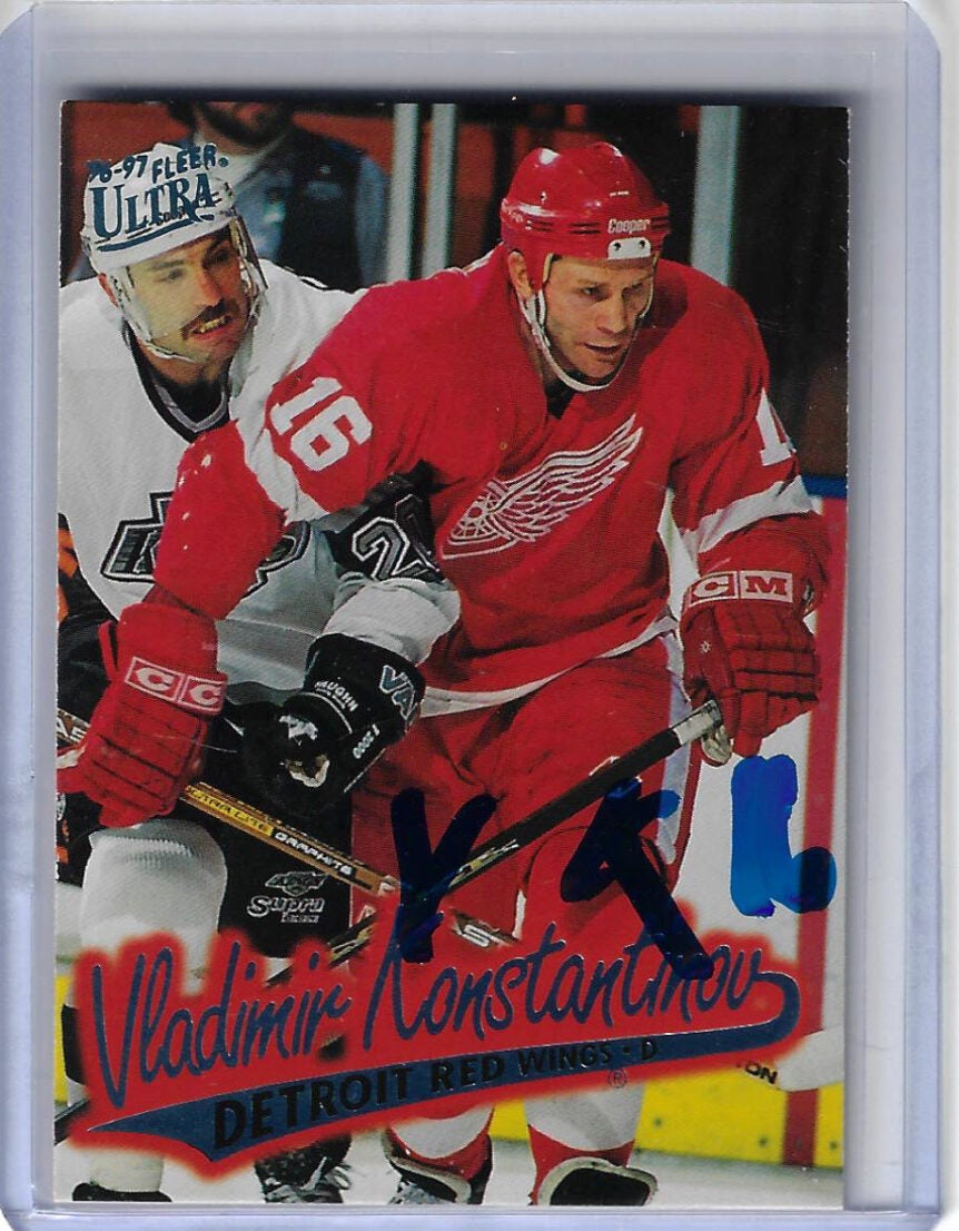 Vladimir Konstantinov 1996 Ultra 51 Autographed Card
