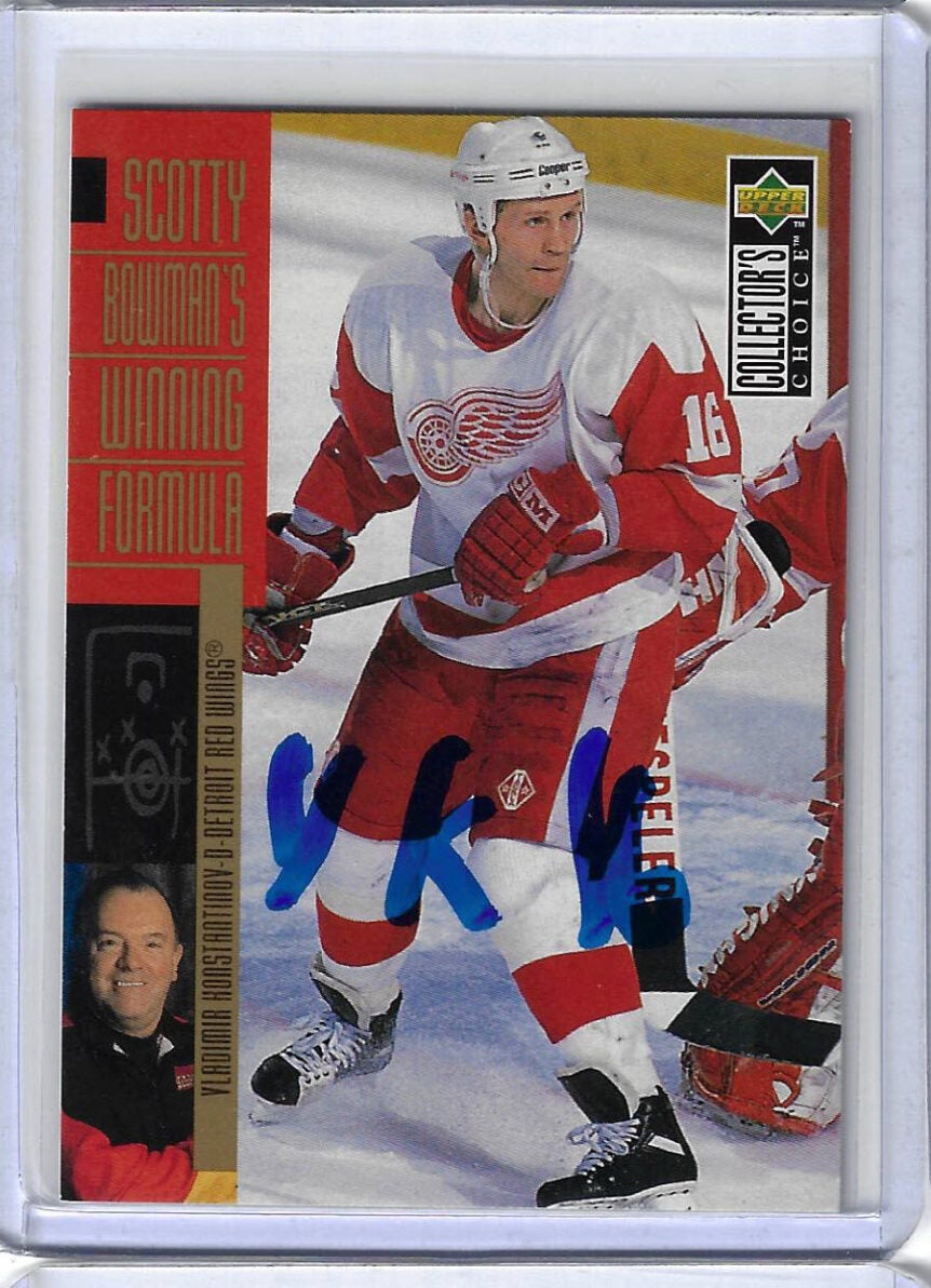 Vladimir Konstantinov 1996 Upper Deck Collectors Choice 302 Autographed Card