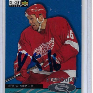 Vladimir Konstantinov 1997 98 Upper Deck Collector's Choice Starquest SQ33 Autographed Card