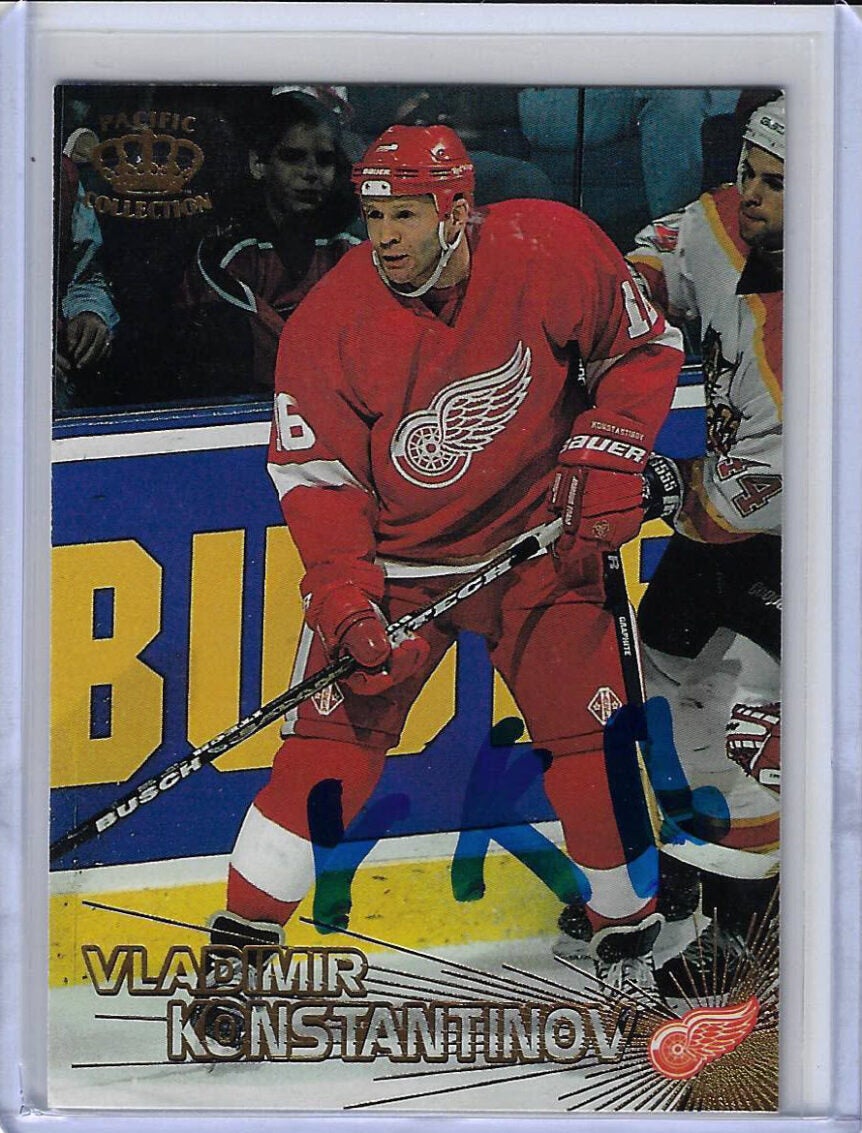 Vladimir Konstantinov 1997 Pacific Crown Collection 189 Autographed Card
