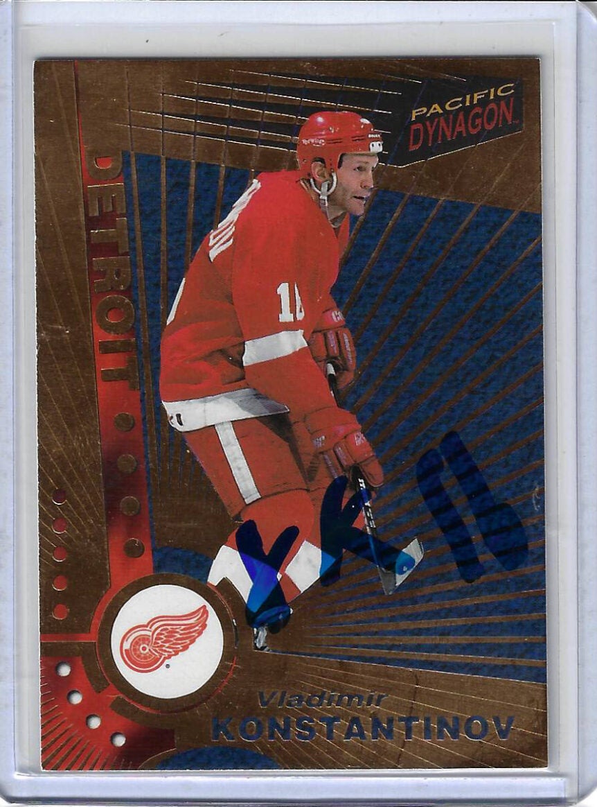 Vladimir Konstantinov 1997 Pacific Dynagon 42 Autographed Card