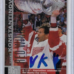 Vladimir Konstantinov 1997 Upper Deck 63 Autographed Card