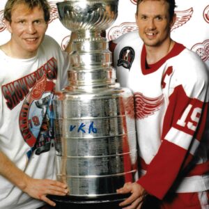Vladimir Konstantinov Autographed 11x14 Photo w YZERMAN