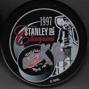 Vladimir Konstantinov Autographed 1997 Stanley Cup Champions Puck