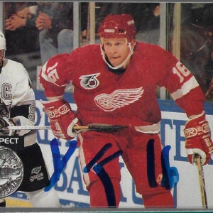 Vladimir Konstantinov 1991 Pro Set Platinum 254 Autographed Card ROOKIE