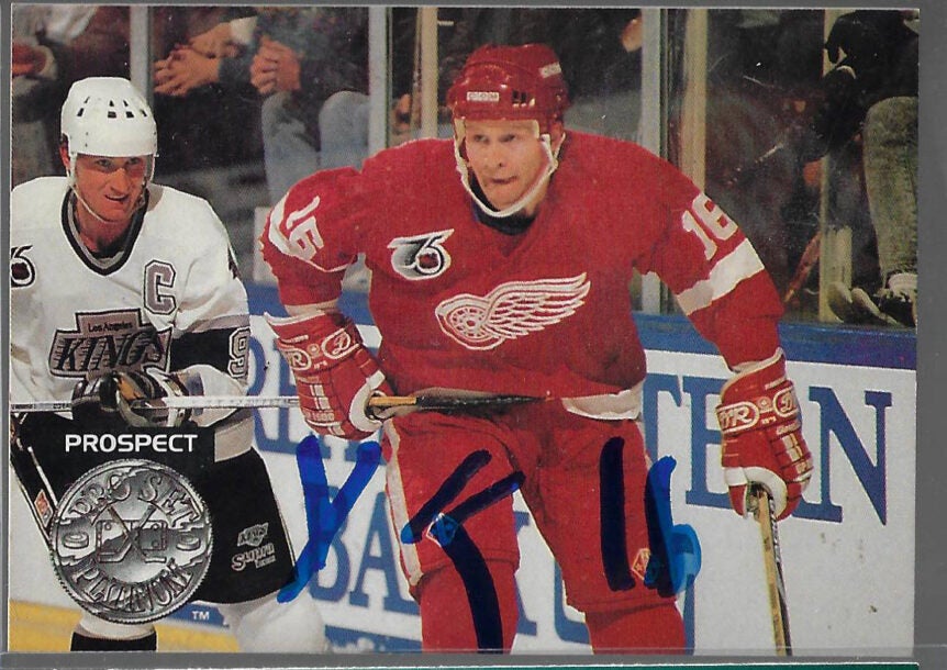 Vladimir Konstantinov 1991 Pro Set Platinum 254 Autographed Card ROOKIE