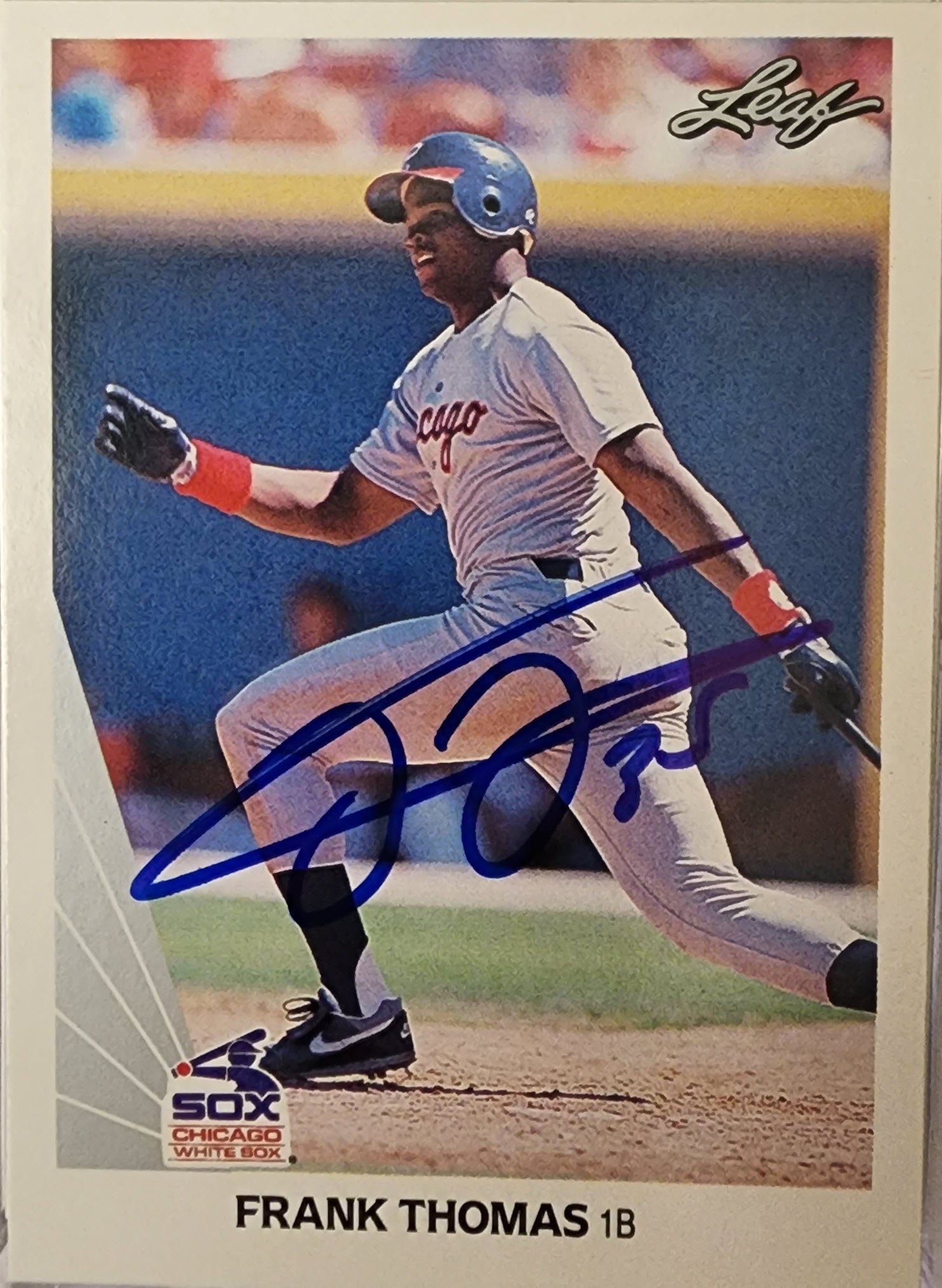 Frank Thomas Autographed 1990 Leaf #300 Rookie Card with JSA CERTED COA