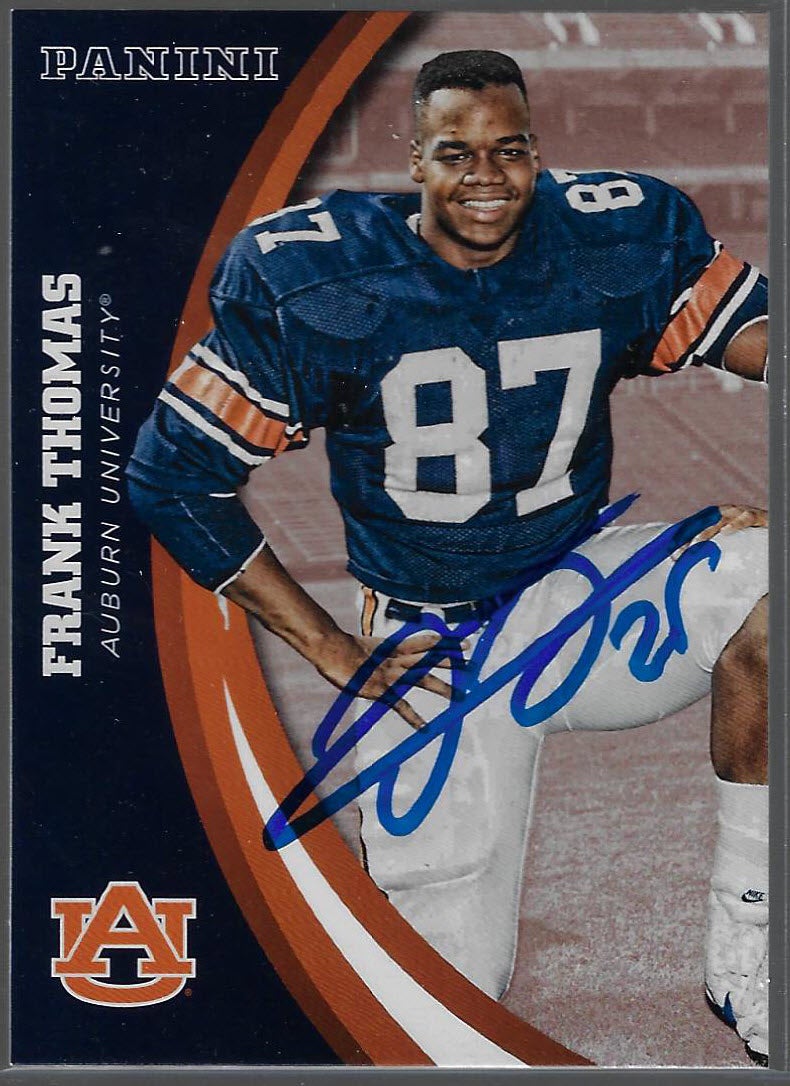 Frank Thomas 2016 Panini Auburn Tigers #20 Autographed Football Card with JSA