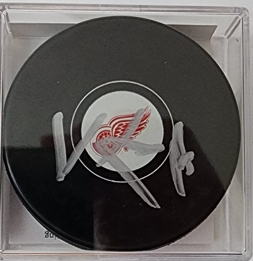 Vladimir Konstantinov Autographed Red Wings Puck JSA COA