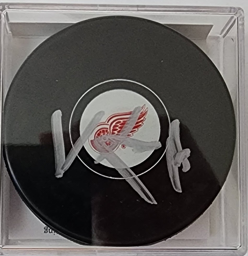 Vladimir Konstantinov Autographed Red Wings Puck JSA COA