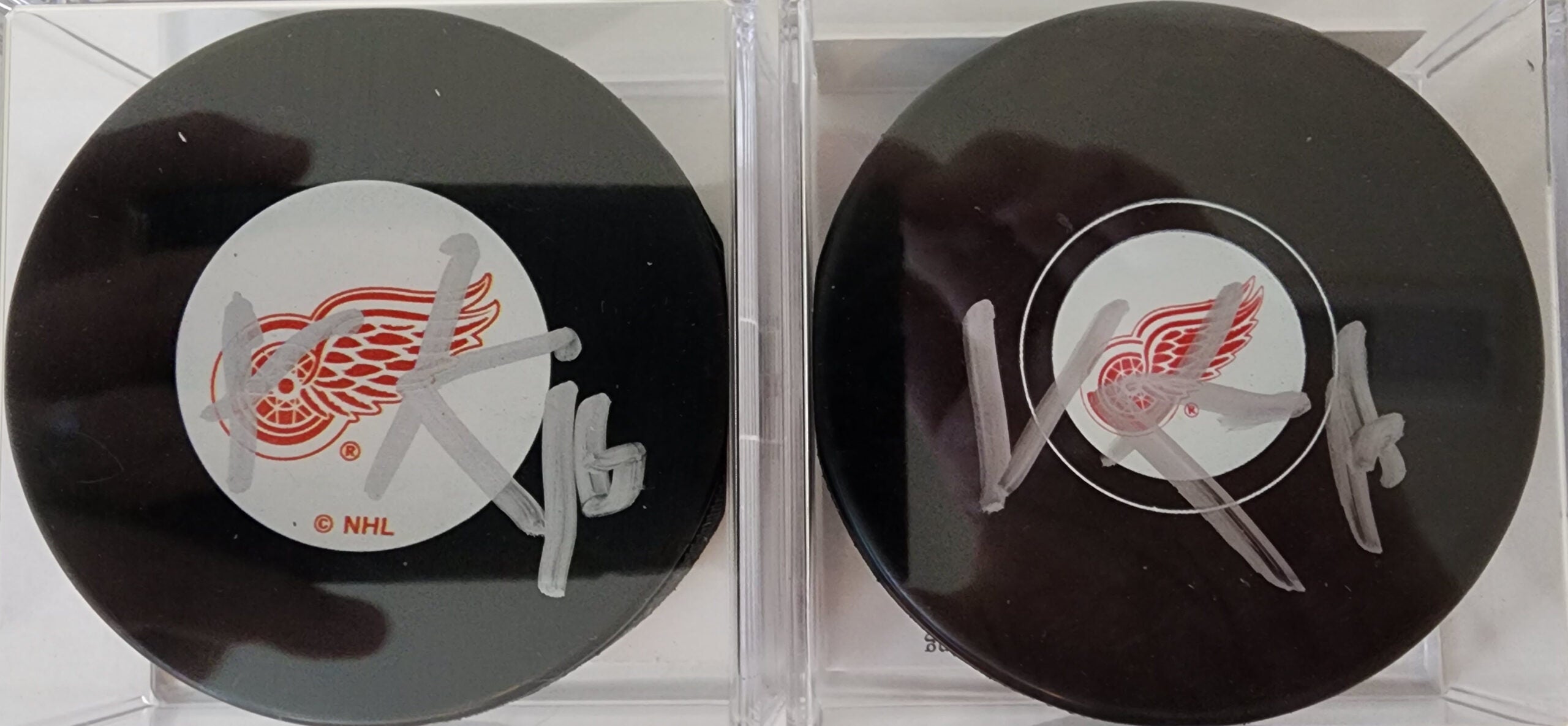 Vladimir Konstantinov Autographed Red Wings Pucks Options JSA COA