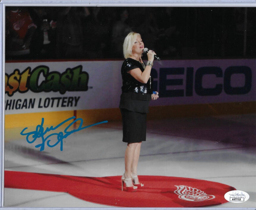Karen Newman Red Wings National Anthem Singer Autographed 8x10