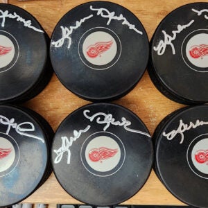 Karen Newman Red Wings National Anthem Singer Autographed Puck