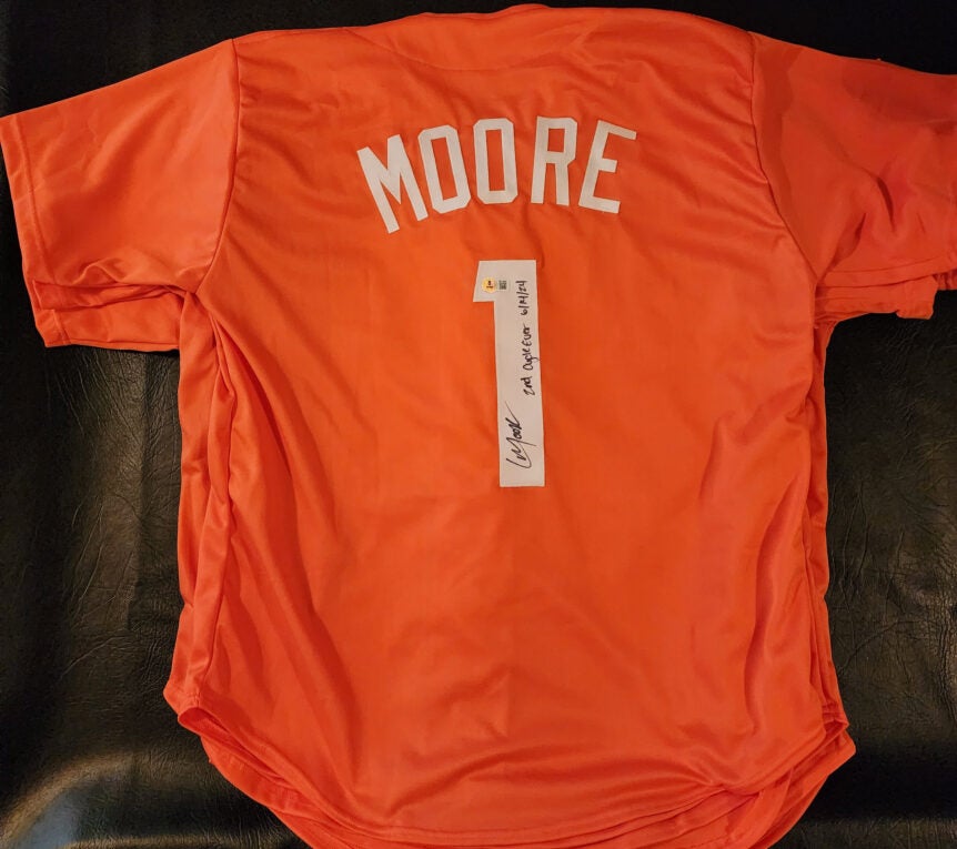 Christian Moore Autographed Custom College Jersey Inscribed 2nd Cycle Ever 06142024 Beckett Witnessed COA v2