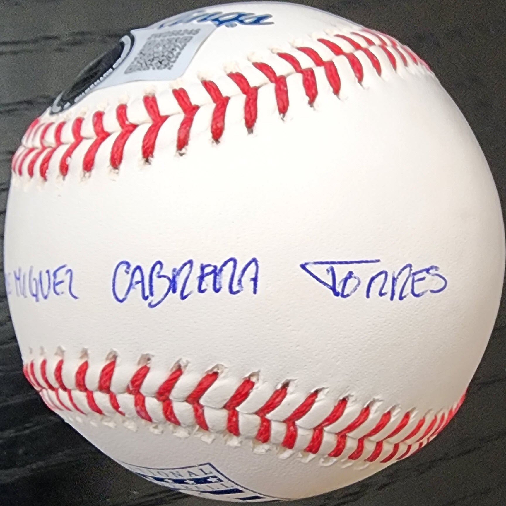 Miguel Cabrera Autographed HOF FULL NAME Baseball Beckett COA v2