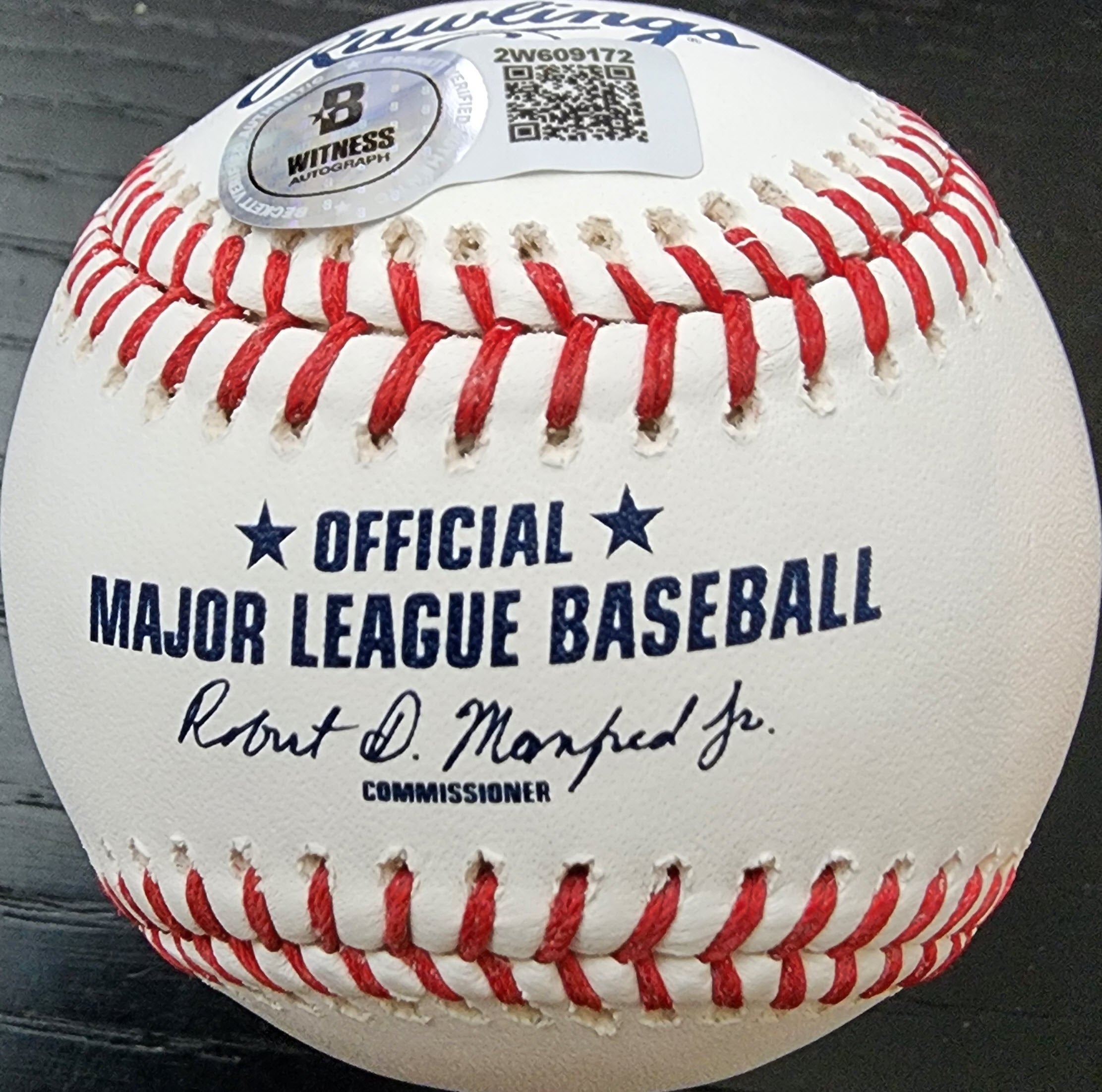 Jackson Merrill Autographed 2024 Seoul Series Baseball Inscribed MLB Debut 32024 Beckett Witnessed - Image 3