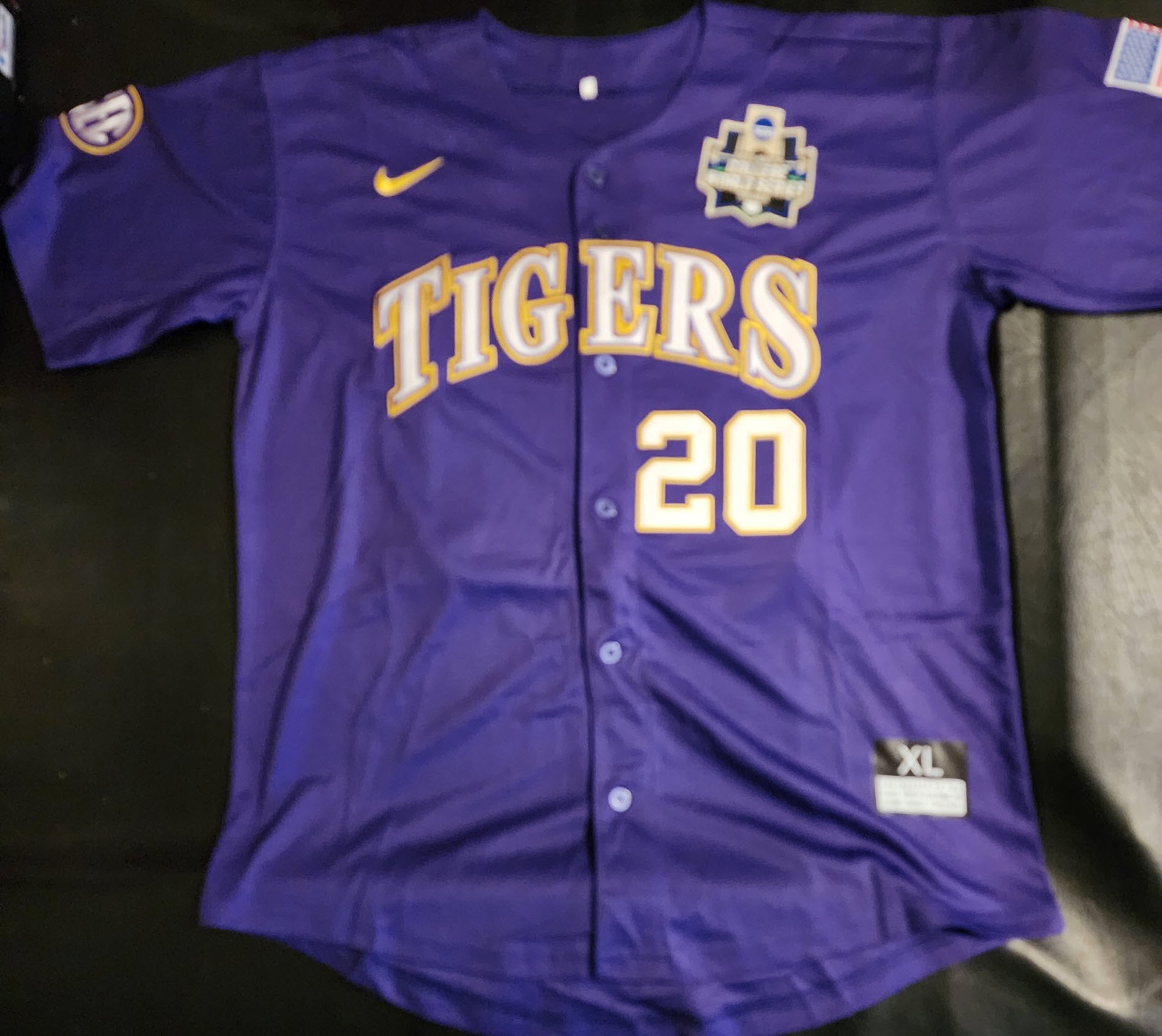Paul Skenes Autographed Purple Replica 2023 College WS LSU Jersey v4