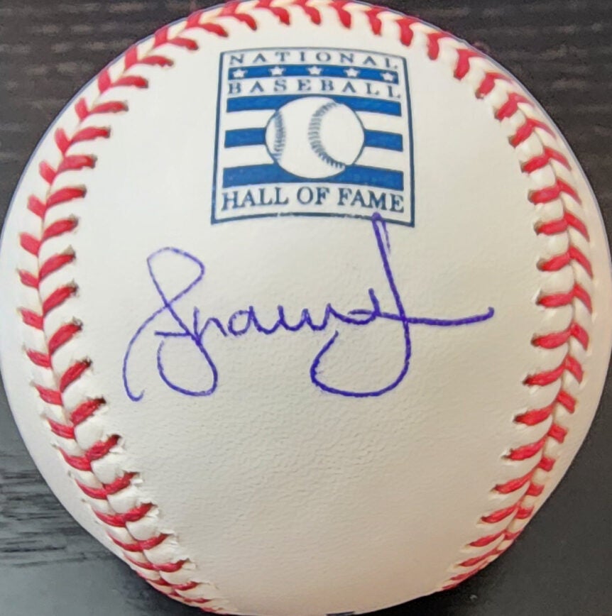 Andruw Jones Autographed HOF Baseball LOGO v1
