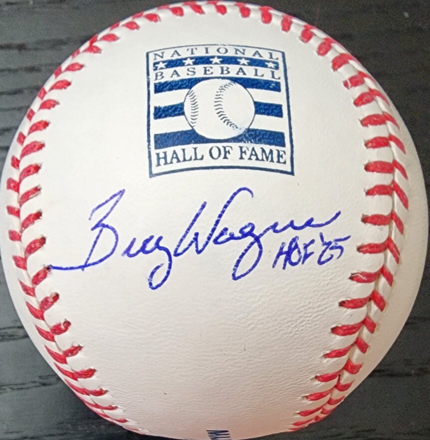 Billy Wagner Autographed Official HOF Baseball Inscribed HOF 25 LOGO v1