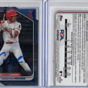 Christian Moore Autographed 2024 Bowman Chrome Draft 1st Bowman Rookie RC PSA COA